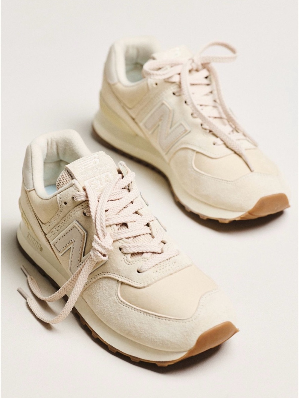 New Balance Off-White & Beige 574 Retro Runner Size 8 - Picture 8 of 8